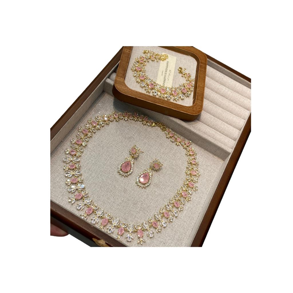 Candy Shape Full Of Zircon Celebrity Temperament High Sense Heavy Industry Light Luxury Women'S Necklace Set