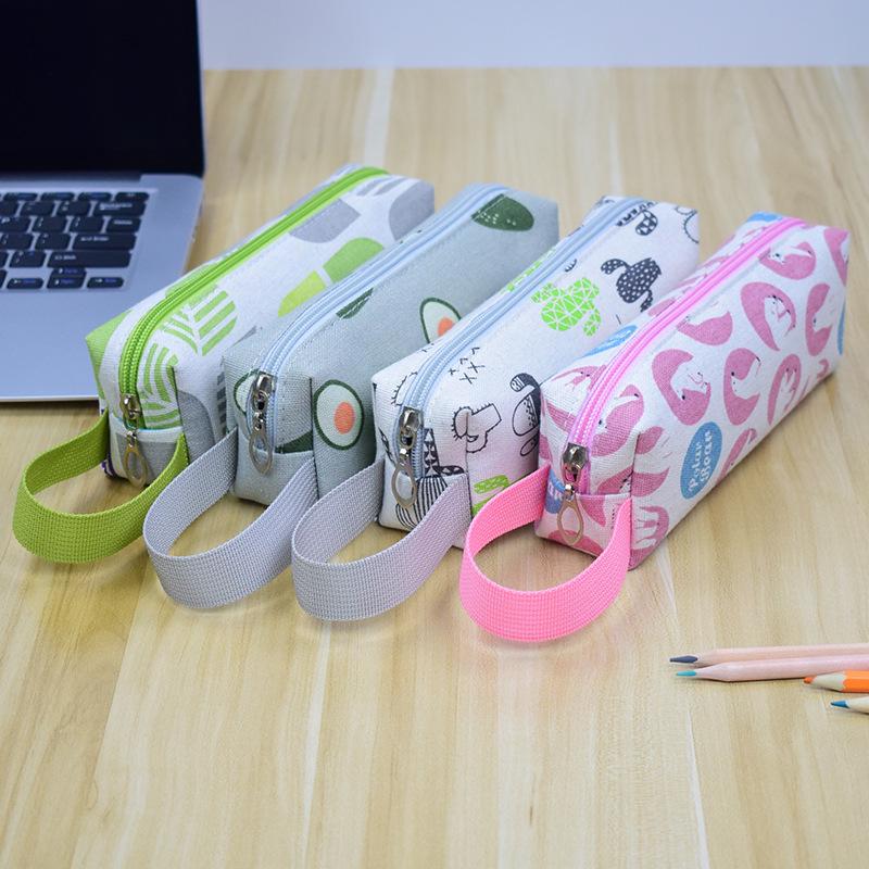 Bojin Animal Pattern Portable Large Capacity Square Pencil Case