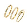 Stainless Steel Retro Hollow Bracelet with Color Diamond Plating