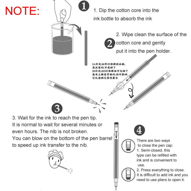 Penna Fineliner Vuota Ricaricabile Multitaglia Marcatori da Disegno Pennello da Schizzo Punta Fine Penna per Lettering Anime Forniture d'Arte Cancelleria