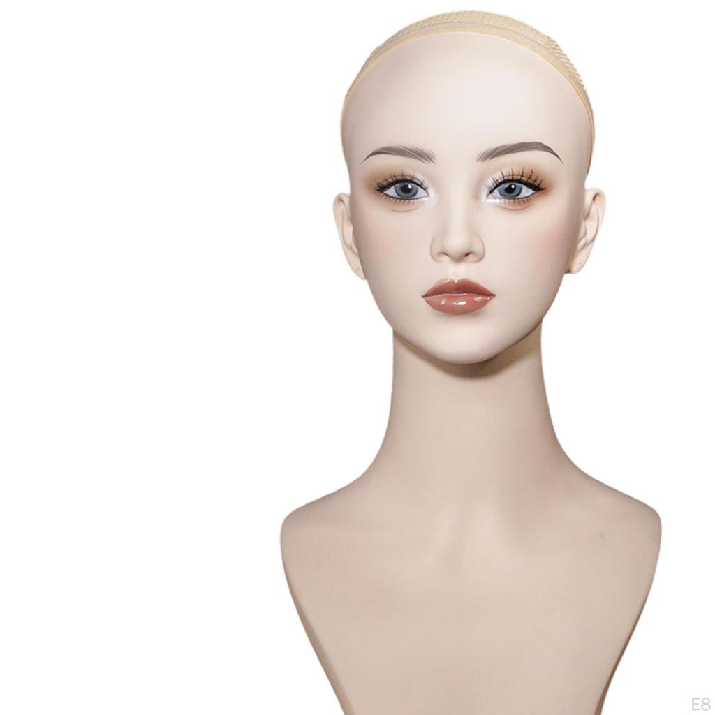 Female Manikin Head Display Stand Hat Rack Holder for Hairpieces Necklace