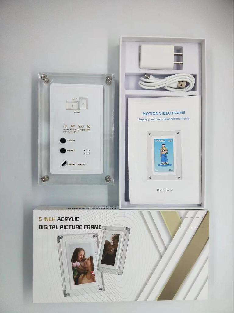 5" Acrylic Digital Photo Frame with IPS Screen and Media Player