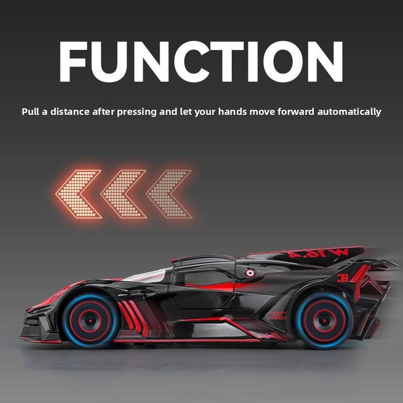 Car Bugatti Bolide Model Alloy Toy With Sound And Lights For Enthusiasts Car