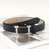 Glitter PU Leather Belt Bling Bling Slide Buckle Belt Vintage Trendy Waistband  Women