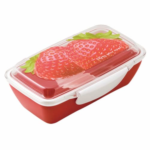 Komori Resin Fresco Separate Lunch Box, Strawberry, 500ml