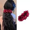 Fashionable Red Rose Banana Clip Vertical Clip Large Hair Clip Headdress For Women Girls Sweet Versatile Hair Accessories Gifts