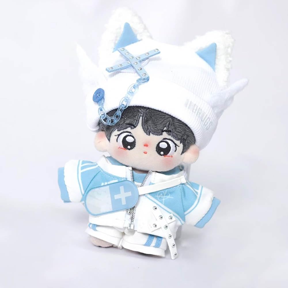 Niannyyhouse 10cm, 15cm, 20cm Plush Clothes: Cat Ear Hat, Coat, T-Shirt, Pants, Backpack, Cotton Doll Clothes, Dress-Up (10cm)