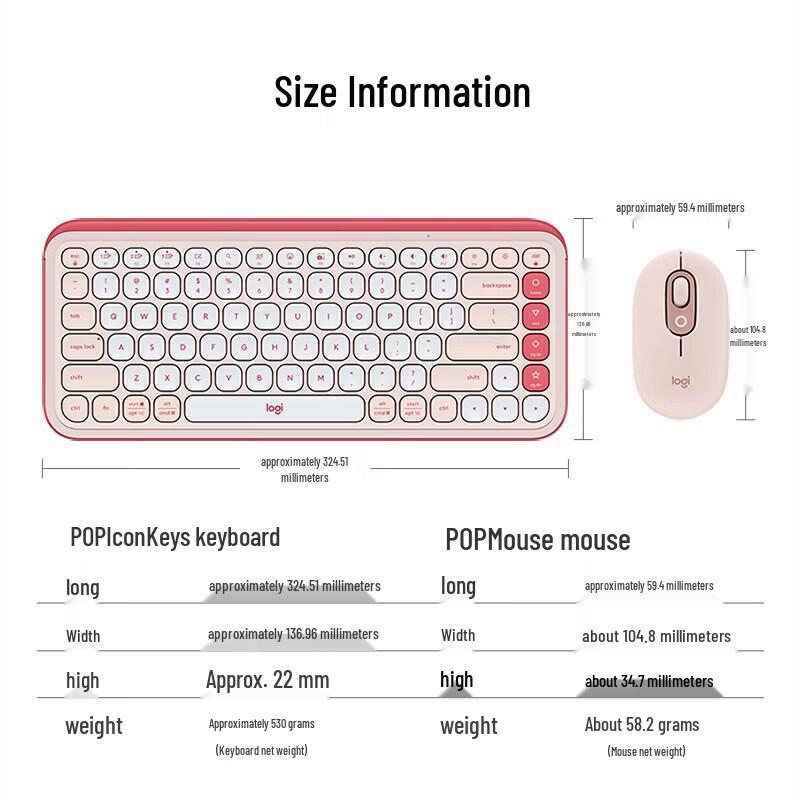 Logitech POP ICON COMBO Upgraded Wireless Keyboard and Mouse Set