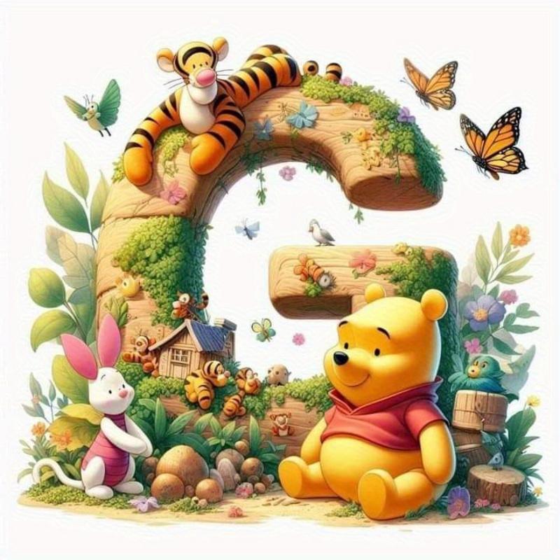 Full Drill Diamond Mosaic Winnie Pooh DIY Cartoon Painting Piglet Cross Stitch Tigger 26 Letters Embroidery Home Decor