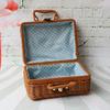 Vintage Rattan Woven Cosmetic & Souvenir Storage Basket Handbag