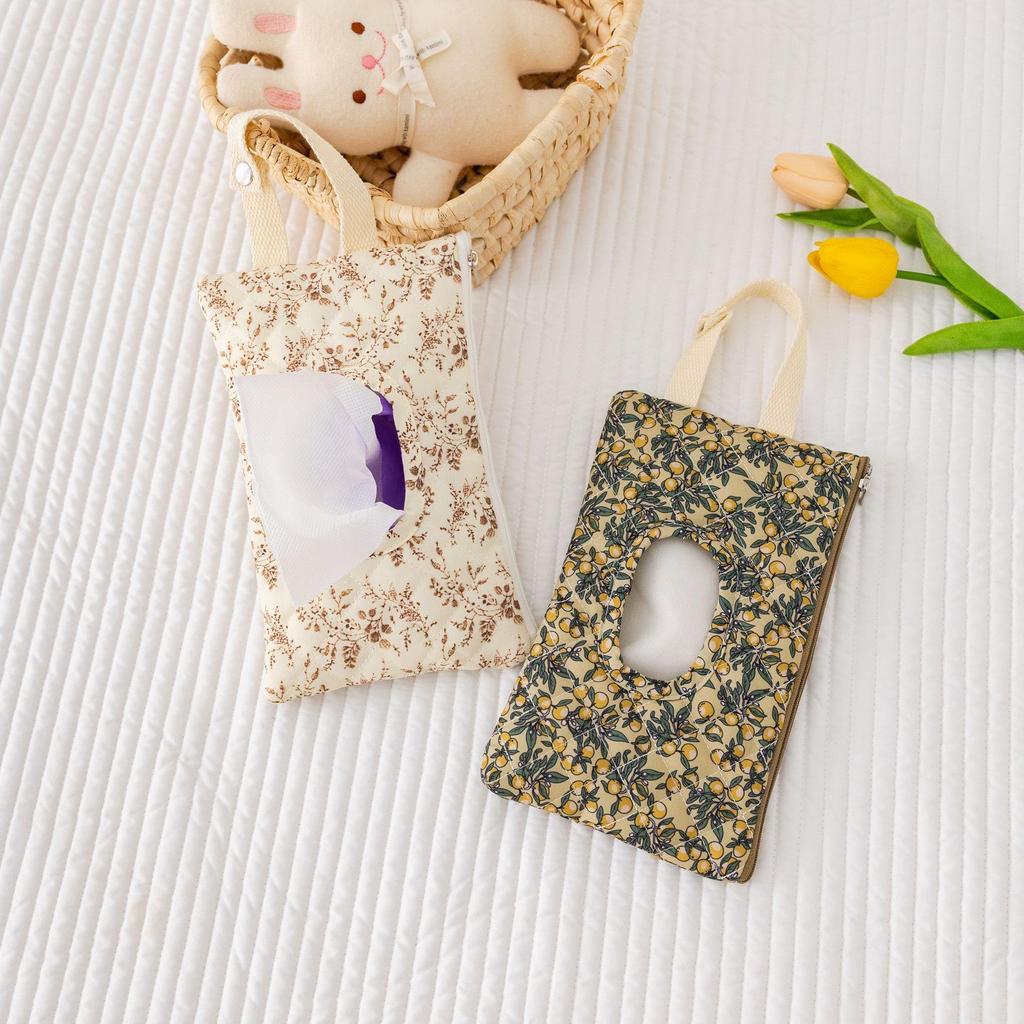 Korea 2026 Baby & Mom Travel Wet Wipe Hanging Bag with Printed Tissue Box Storage