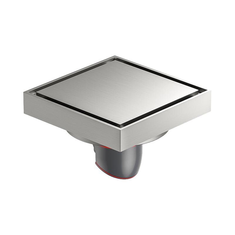 Factory Brass Tile Insert Floor Drain Brushed Steel Bathroom Shower Drain Invisible Floor Drain with Anti Odor Drainer (as the picture,Brass)