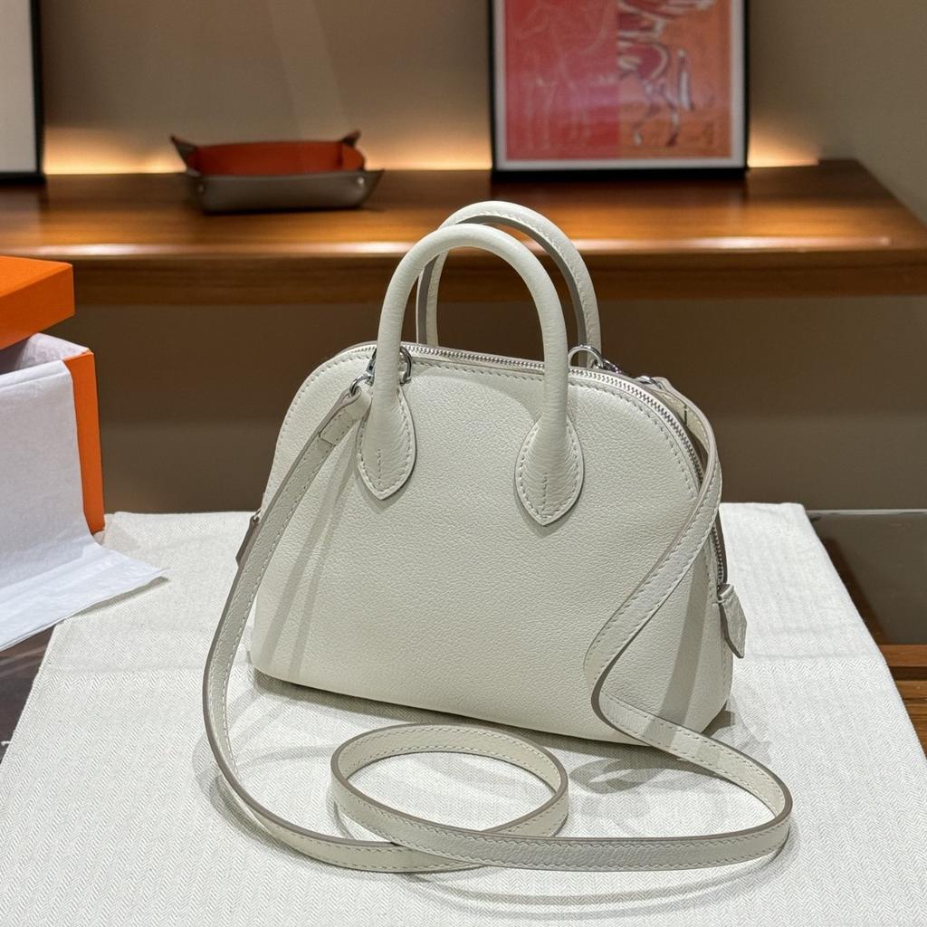 Bowling Messenger Bag aus Rindsleder erster Schicht neue High-End-Umhängetasche Nischenleder Pendler-Tasche Handtasche