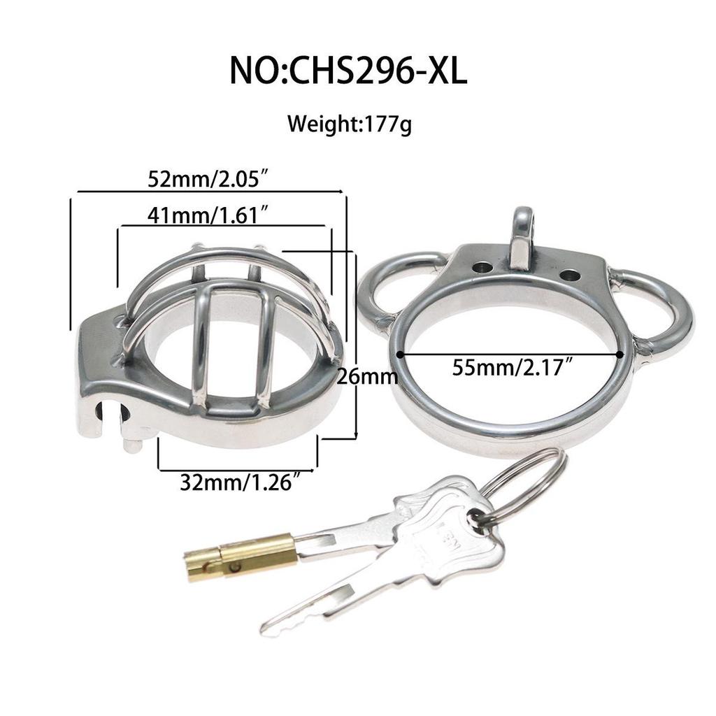 Waistband Chastity Lock - Stainless Steel Hollow Penis Cage