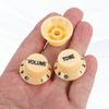 Uxcell Set Meter Top Hat Bell Knobs 1 Volume 2 Tone Control Guitar Knob Set for Electric Guitar Bass Split Shaft Pots Cream White Black 3-Piece