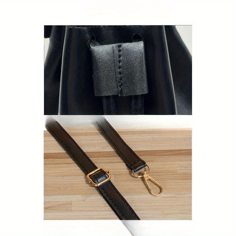 Chic Minimalist Solid Color Large Capacity Crossbody Drawstring Bucket Bag for Women, Available In Sky Blue/White/Black