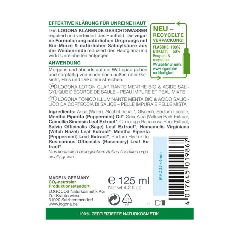 Logona Mint & Hamamelis Facial Toner 125ml