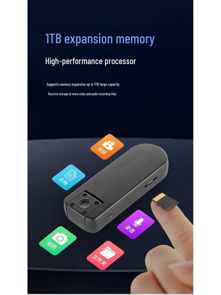 Câmera WiFi com Clipe Traseiro e Gravador de Voz - Redução de Ruído Móvel/Reunião, Vídeo Anti-Vibração para Animais de Estimação/Esportes, Captura de Foto e Áudio.