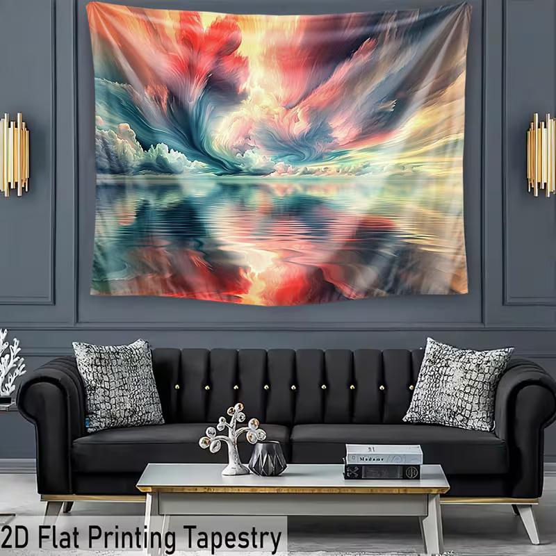 2D Abstract Cloudscape Backdrop Colorful Lake Photo Studio Background