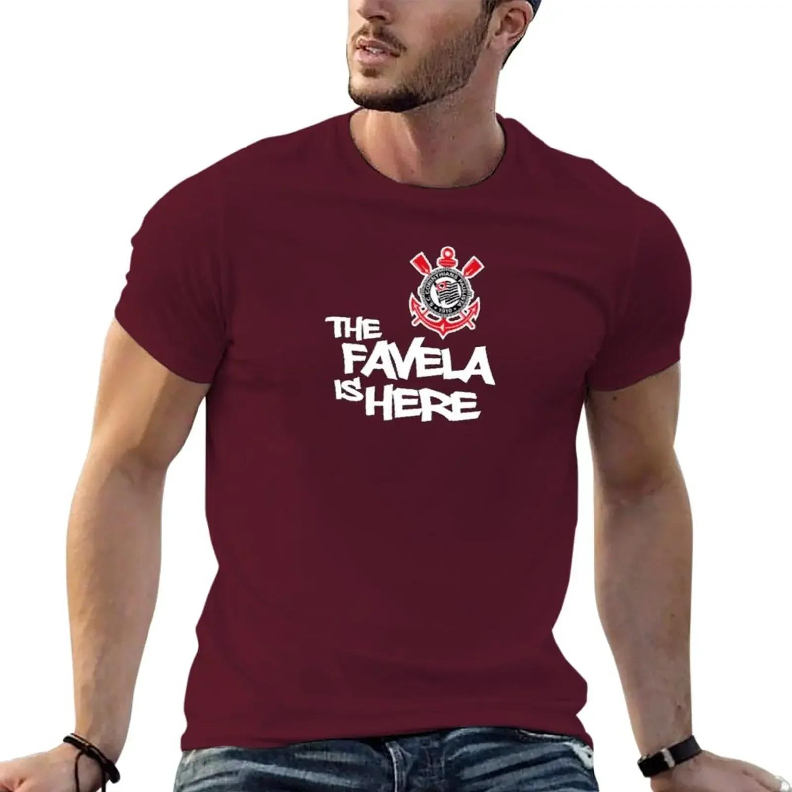 

Футболка Коринтианс Фавела здесь Футболка для спортивных фанатов однотонные приталенные футболки для мужчин S