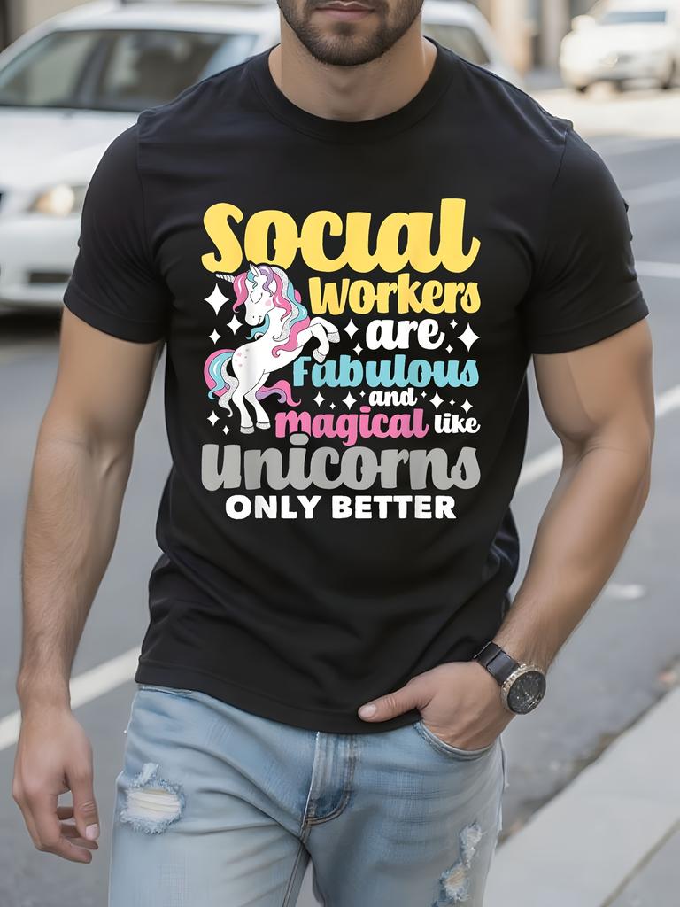 Vintage Social Worker Graphic Tshirt Black with Yellow Te...