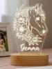 Custom Horse Night Light Personalized LED Animal Decor For Kids Room Soft Glow Ambient Light Fun Whimsical Ornament Best Gift
