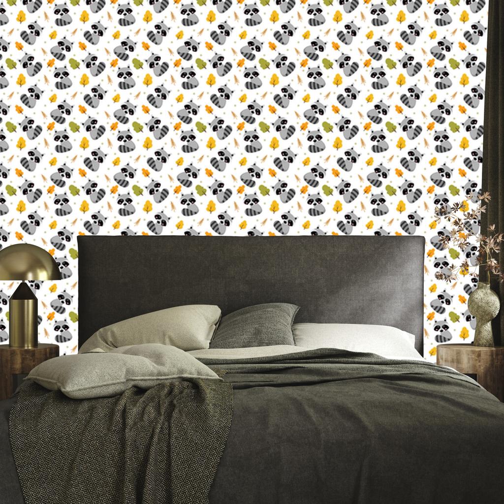 Foxes Wallpaper White and Gray for Living Room and Bedroom 50x1000