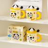 High-Value Cartoon Ceramic Cup With Lid Household Wind Couple Water Cup Creative Souvenir Gift Box