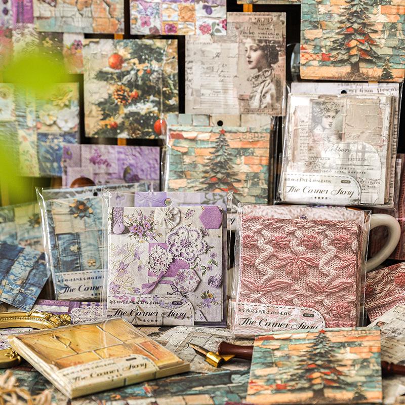 Retro Collage Paper Series: 6 Styles, 45 Tearable Lightweight Sheets