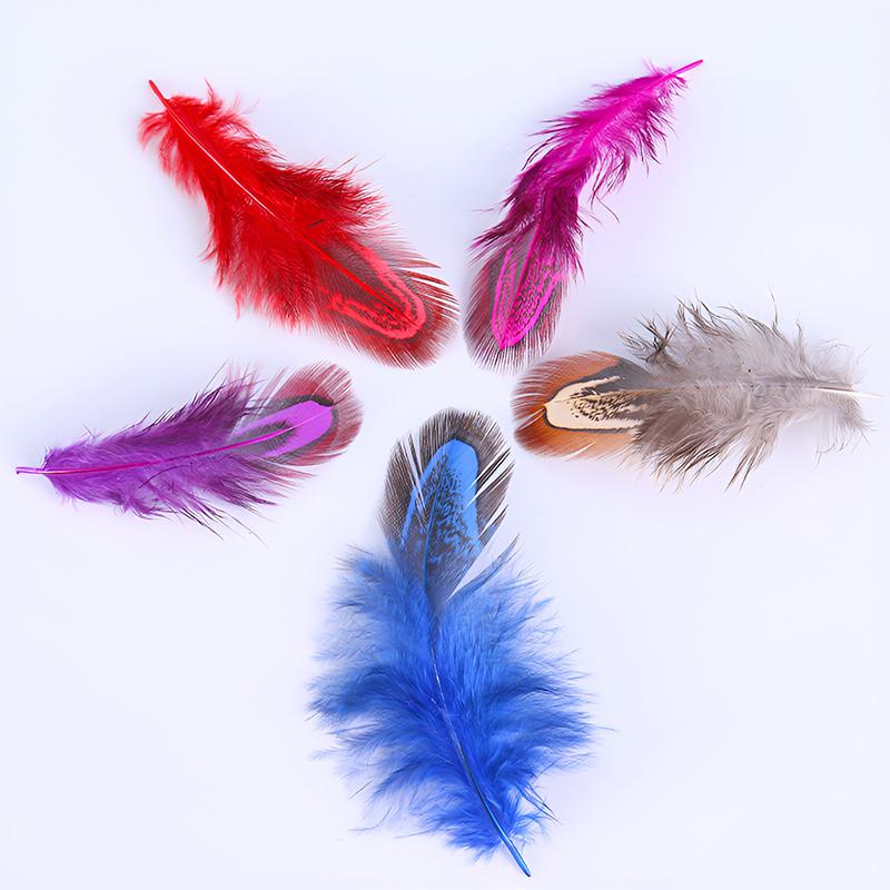 4-7cm Ringneck Pheasant Feathers For Hats Mix Lot Crafts Small Plumas Bulk Colored Decoration Chicken Flower Dreamcatcher 50pcs