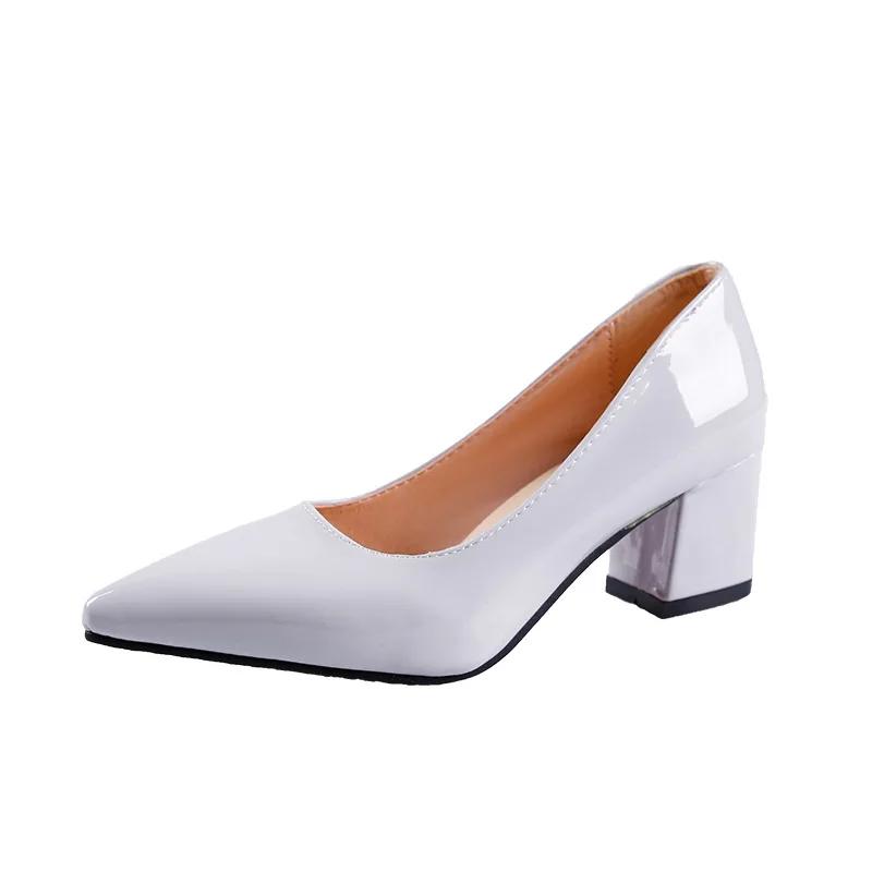 Fashion High-heeled Shoes Women 2024 Pointed Shallow Mouth Shoes Women's Thick-heeled Fashion Shoes Plus Size 43  Zapatos Para Mujer