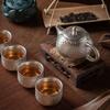 Filter Kung Fu Tea Pot Hammered Texture Portable Teapot Silver Gilding Teapot Gift Set  Elder