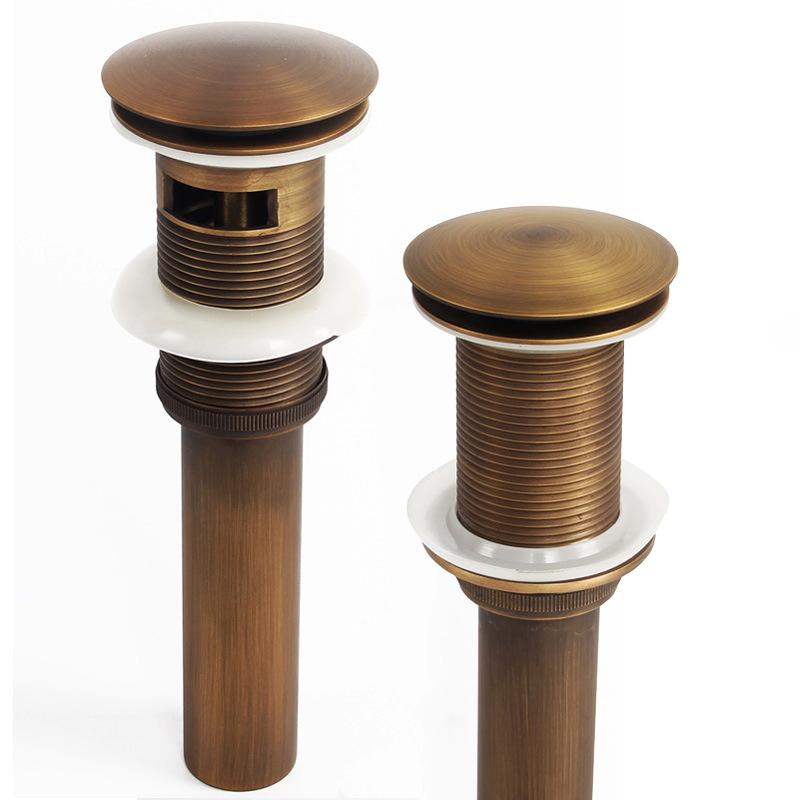 Bathroom Vessel Pop Up Sink Drain Strainer, Flip Top Stopper for Lavatory Basin, Antique Brass Pop Up Sink Overflow Cover