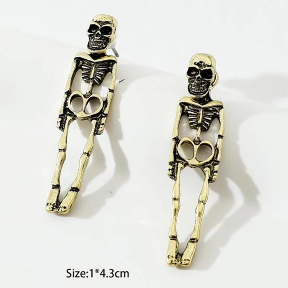 Skull Skeleton Earrings Zinc Zinc Alloy Imitation Human Bone Earrings Fashion Halloween Earrings  Accessories
