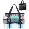 Travel Tote Bag With Zipper Large Capacity Mesh Beach Bag For Outdoor Beach Vacation