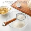Stainless Steel Flour Filter Spoon Wooden Handle Kitchen Filter  Baby Food Preparation