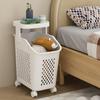 Laundry Basket with Wheels Multi-Tier Dirty Clothes Hamper Laundry Trolley Bathroom Organizer Toilet Rolling Storage Rack