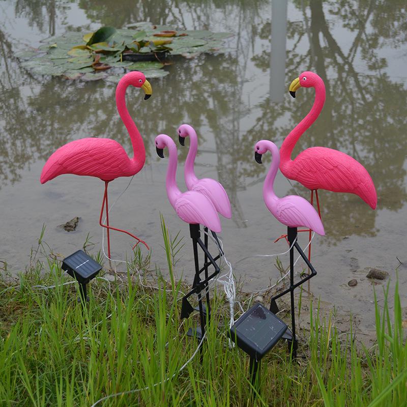 Large LED Solar Flamingo Lawn Light - Outdoor Decorative Animal Courtyard Accent