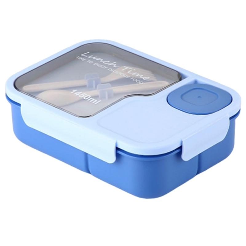 Multifunctional Meal Preparation Box Leak Proof Food Storage Box with Compartments and Utensils for Work and Picnics