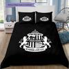 Sunderland Association Football Club Custom Name Pattern Bedding Quilt Set Quilt Cover Pillowcase Home Birthday Gift(1 * Duvet Cover + 2 * Pillowcase,