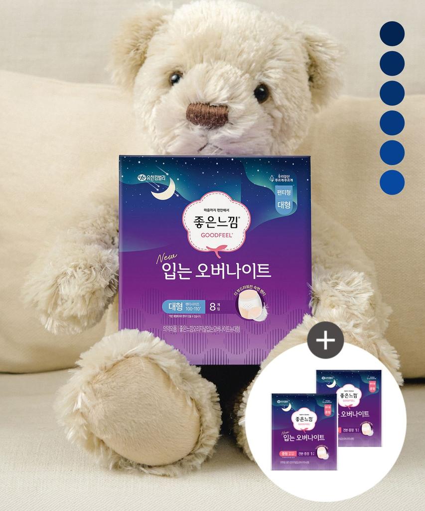 Original Wearable Overnight Pads Small/Medium/Large 8 Pads x 6 Packs + (Increased) Wearable Overnight Pads 2p