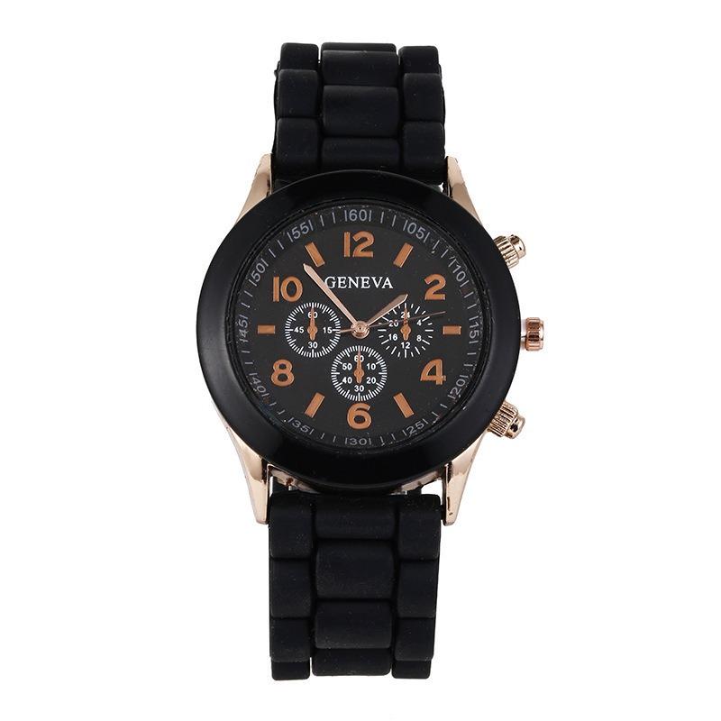 Spot GENEVA Silicone Watch Colored Jelly Student Leisure Watch Three Eyes No Diamond Geneva Watch