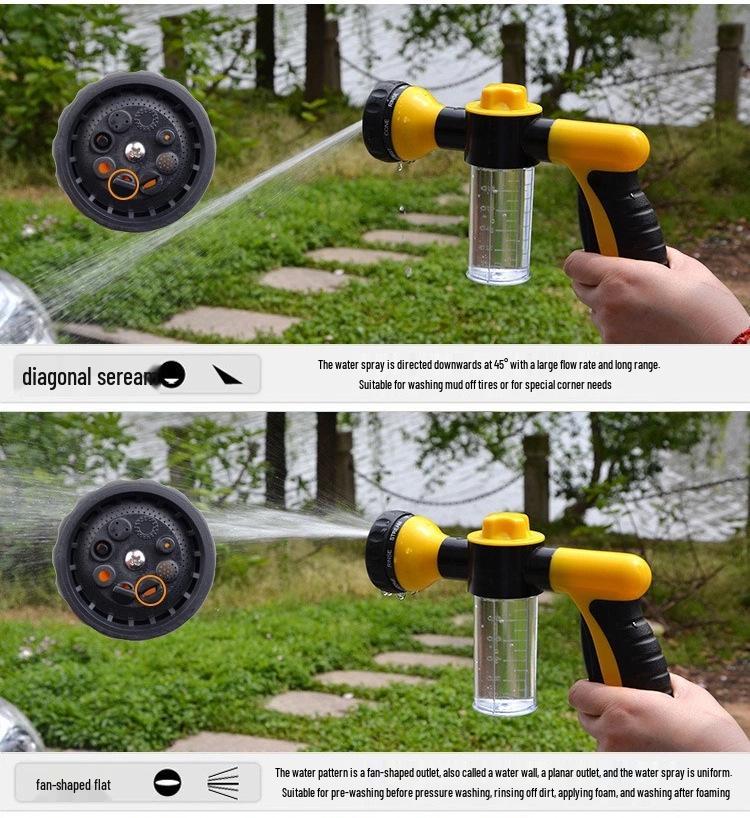 Foam Spray Gun for Car Wash - Multi-Purpose High-Pressure Water Gun with 8 Functions