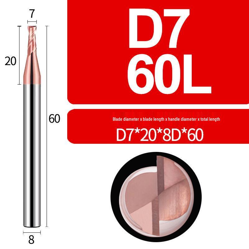 Tungsten Steel 2-Flute Carbide End Mill, 55° Keyway CNC Flat Bottom Cutter