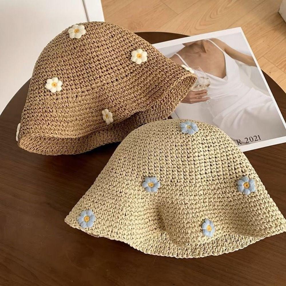 Elegant Lace Brim Sunshade Cap Breathable Sunscreen Cap Vacation Folding Sunshade Hat  Summer