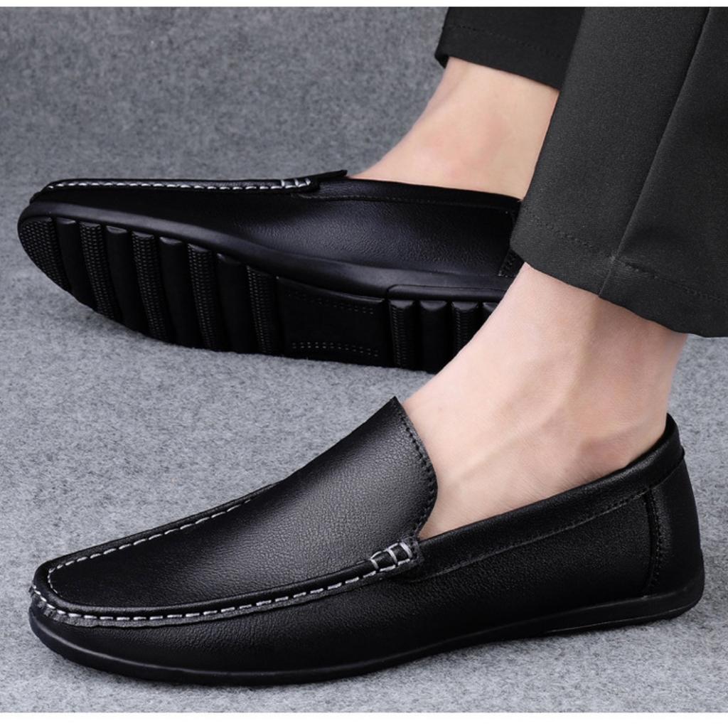 Sommer Herrenschuhe Business Casual Schuhe, Atmungsaktive Lederschuhe Leichte Herren Sojabohnenschuhe, Übergröße Schuhe Mode Weiße Schuhe