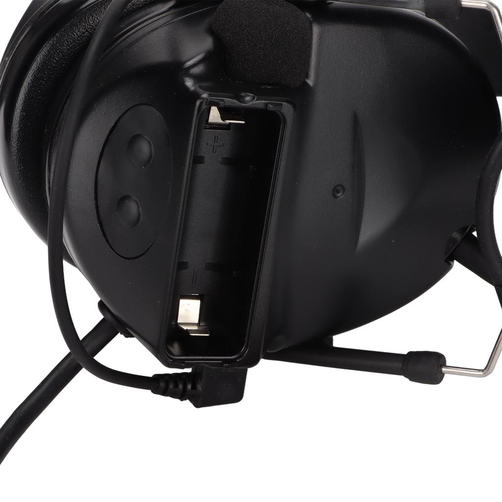 Noise Reduction Ear Muffs 7.1mm Plug Hunting Headset with Detachable Mic for UV9R UV9R PLUS UVXR BF9700(Black )