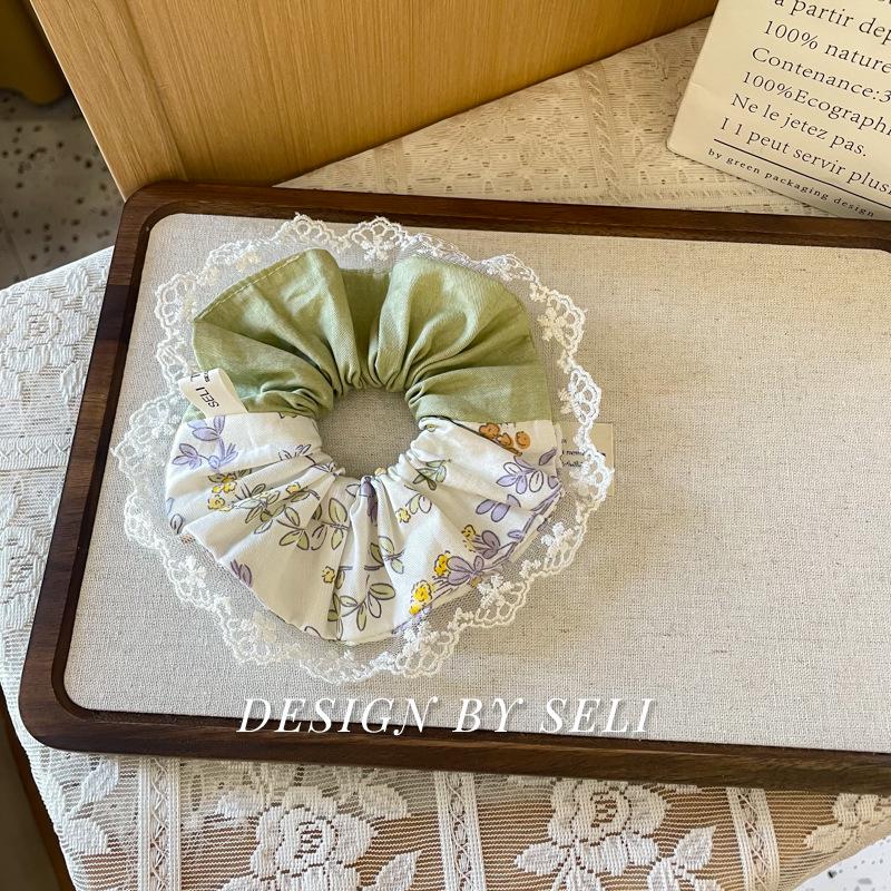 Handmade Fresh Floral Lace Trim Hair Tie - College Mori Style