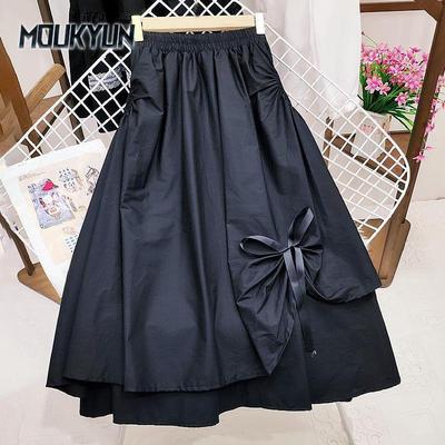 Lolita Korean Version Slim Skirts Women Fake Pocket Design Irregular Large Swing Skirt Mid-length A-line Skirt