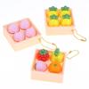 Creative Cute Fruit 2/4-Square Button Keychain Kids Portable Stress Relief Toy Charm Couple Bag Ornament